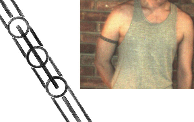 I have one tattoo an arm band I designed for myself about 10 years ago. I have one tattoo an arm band I designed for myself about 10 years ago.